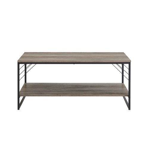 Walker Edison - Industrial Metal Accent Coffee Table - Gray Wash