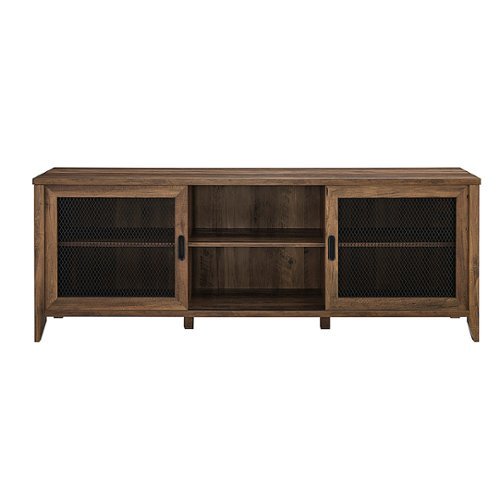 Walker Edison - Industrial TV Stand for Most TVs up to 78" - Rustic Oak