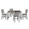 Walker Edison - Industrial Angle Iron Dining Table (Set of 5) - Gray Wash-Front_Standard
