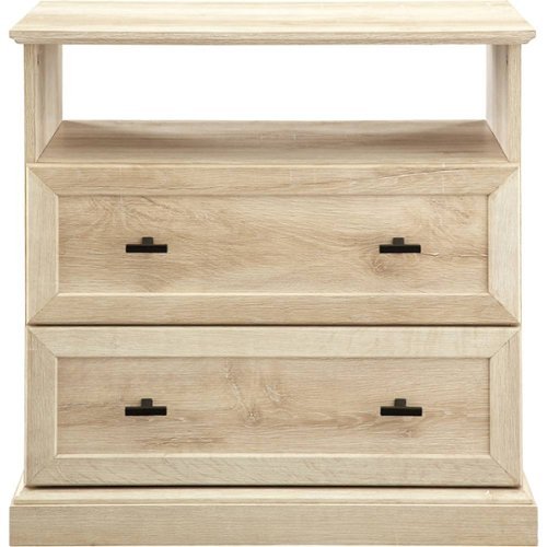 Walker Edison - Classic 2-Drawer End Table - White Oak