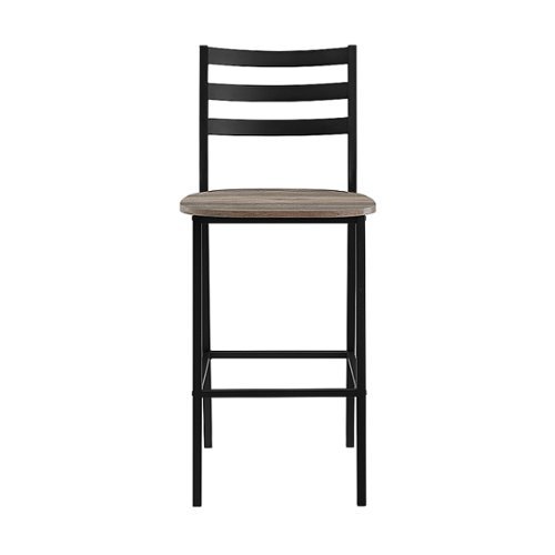 Walker Edison - Industrial Slat-Back Counter Stool (2-Pack) - Gray Wash