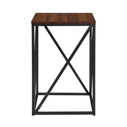 Walker Edison - Modern Geometric Square Side Table - Dark Walnut