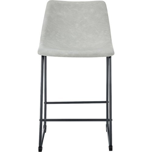 

Walker Edison - Industrial Faux Leather Counter Stool (Set of 2) - Gray