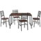 Walker Edison - Industrial Angle Iron Dining Table (Set of 5) - Dark Walnut-Front_Standard