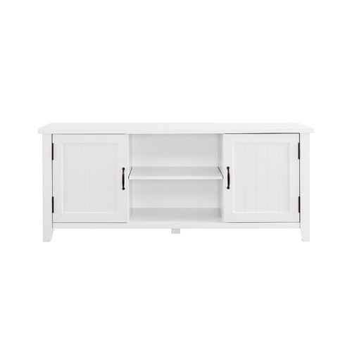 Walker Edison - Modern Farmhouse TV Stand for Most TVs Up to 64" - Solid White