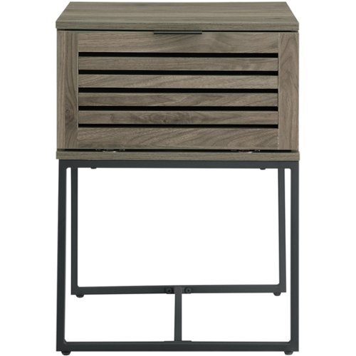 Walker Edison - Modern Slat Door Side Table - Slate Gray