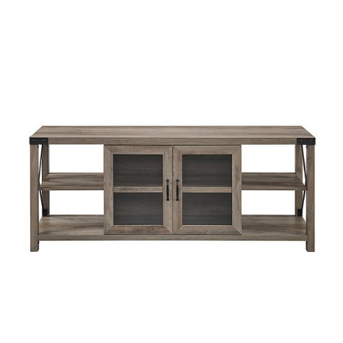 Walker Edison - Farmhouse Metal X TV Stand Cabinet for Most TVs Up to 65" - Gray Wash