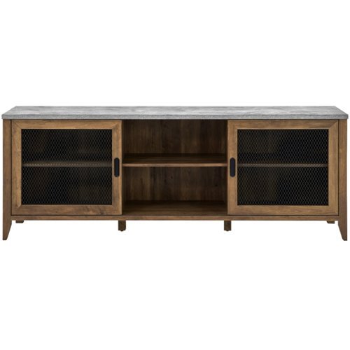 Walker Edison - Industrial TV Stand for Most TVs up to 78" - Dark Concrete/Oak