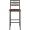 Walker Edison - Industrial Slat-Back Counter Stool (2-Pack) - Dark Walnut-Front_Standard