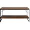 Walker Edison - Industrial Metal Accent Coffee Table - Dark Walnut-Front_Standard