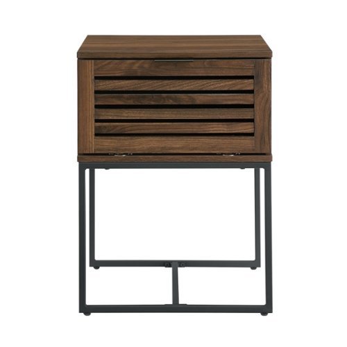Walker Edison - Modern Slat Door Side Table - Dark Walnut