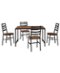 Walker Edison - Industrial Angle Iron Dining Table (Set of 5) - Rustic Oak-Front_Standard