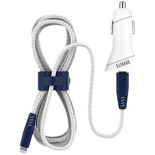 Elixage 4' Vehicle Charger - White GLOBAL SHIPPING