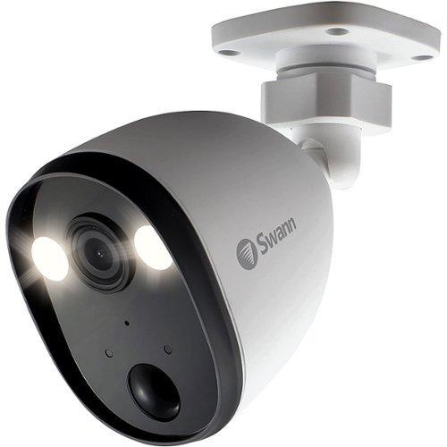 Swann - Indoor/Outdoor 1080p Wi-Fi Wired Spotlight Surveillance Camera - White