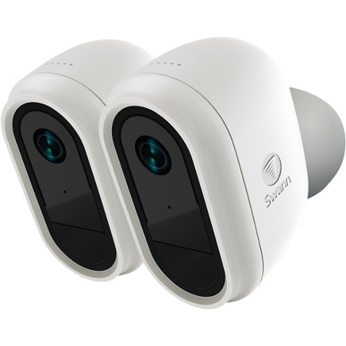 Swann - Indoor/Outdoor 1080p Wi-Fi Wire-Free Surveillance Camera (2-Pack) - White