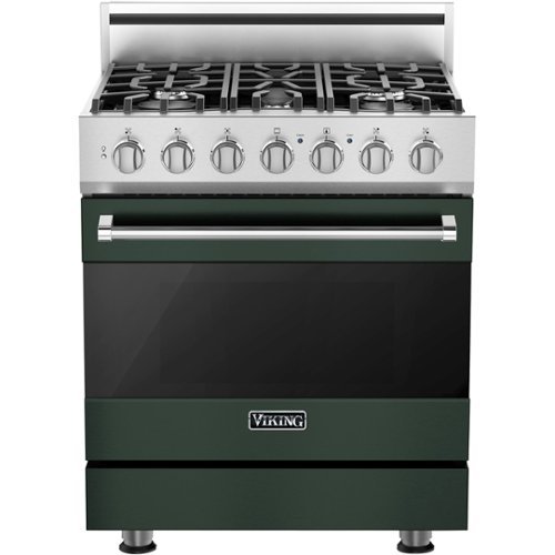 Viking - 3 Series 4.0 Cu. Ft. Freestanding LP Gas Convection Range with Self-Cleaning - Blackforest green