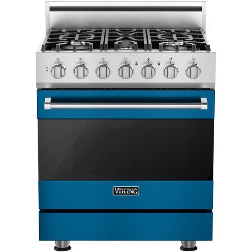 Viking - 3 Series 4.7 Cu. Ft. Freestanding Dual Fuel True Convection Range with Self-Cleaning - Alluvial blue