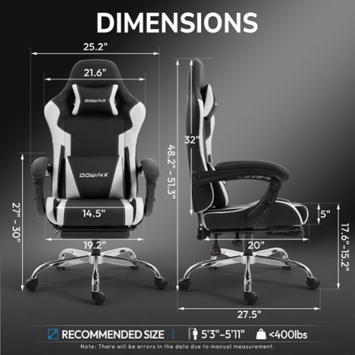 Dowinx Ergonomic Gaming Chair Armrests Height Adjustable, Office
