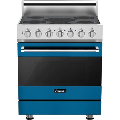 Viking - 3 Series 4.7 Cu. Ft. Freestanding Electric True Convection Range with Self-Cleaning - Alluvial blue