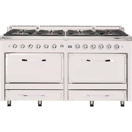 Viking - Tuscany Freestanding Double Oven Dual Fuel True Convection Range - Antique White-Front_Standard 