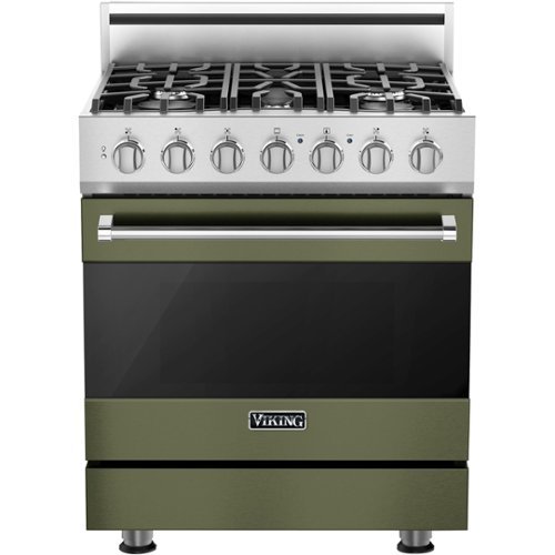 Viking - 3 Series 4.7 Cu. Ft. Freestanding Dual Fuel LP Gas True Convection Range with Self-Cleaning - Cypress green