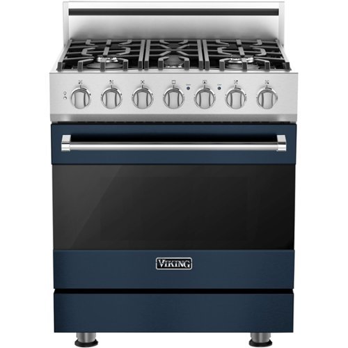 Viking - 3 Series 4.7 Cu. Ft. Freestanding Dual Fuel LP Gas True Convection Range with Self-Cleaning - Slate blue