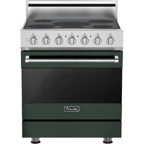Viking - 3 Series 4.7 Cu. Ft. Freestanding Electric True Convection Range with Self-Cleaning - Blackforest green