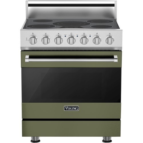Viking - 3 Series 4.7 Cu. Ft. Freestanding Electric True Convection Range with Self-Cleaning - Cypress green