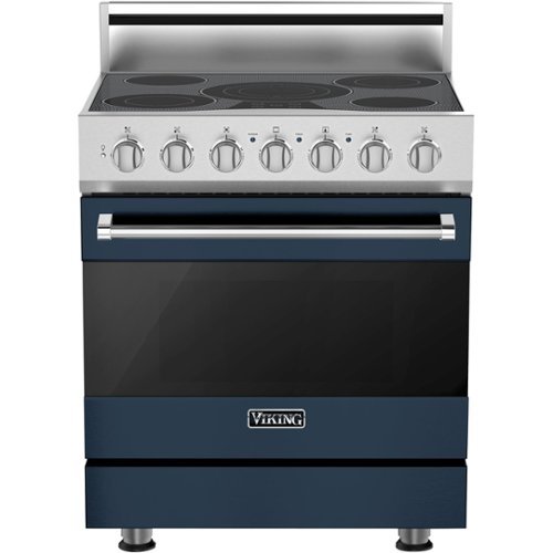 Viking - 3 Series 4.7 Cu. Ft. Freestanding Electric True Convection Range with Self-Cleaning - Slate blue