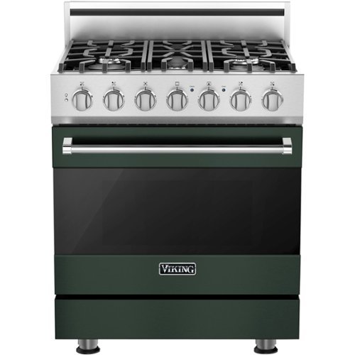 Viking - 3 Series 4.0 Cu. Ft. Freestanding Gas Convection Range with Self-Cleaning - Blackforest green