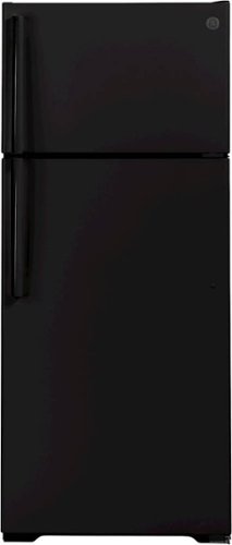 GE - 17.5 Cu. Ft. Top-Freezer Refrigerator - Black