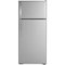 GE - 17.5 Cu. Ft. Top-Freezer Refrigerator with Edge-to-Edge Glass Shelves - Stainless Steel-Front_Standard