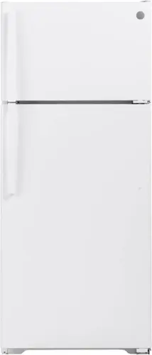 Front. GE - 17.5 Cu. Ft. Top-Freezer Refrigerator - White.