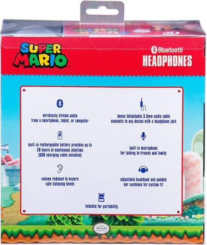 iHome eKids Super Mario Wireless Over-the-Ear Headphones - White/Red/Blue BUY ONLINE