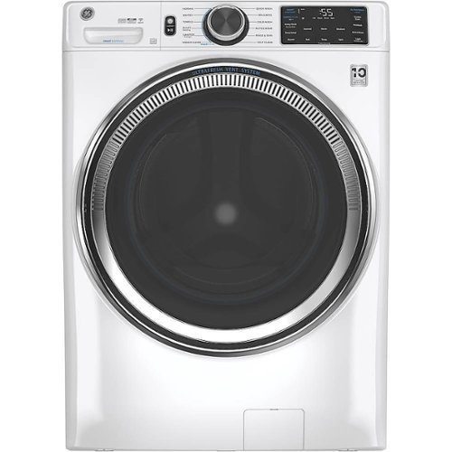GE - 4.8 Cu Ft High-Efficiency Stackable Smart Front Load Washer w/UltraFresh Vent, Microban Antimicrobial & SmartDispense - White on white