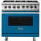 Viking - 5-Series 5.6 Cu. Ft. Self-Cleaning Freestanding Dual Fuel Convection Range - Alluvial Blue-Front_Standard