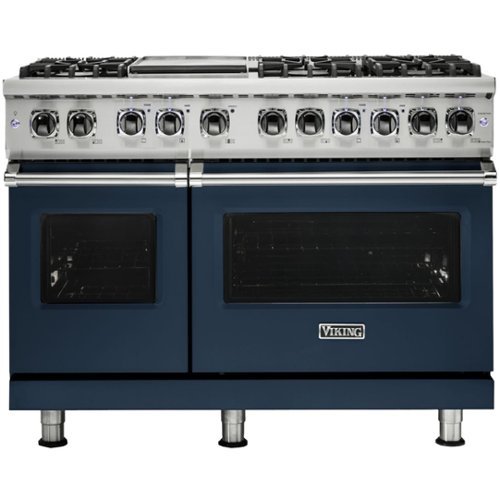Viking - Professional 5 Series 7.3 Cu. Ft. Freestanding Double Oven Dual Fuel LP Gas Convection Range with Self-Cleaning - Slate blue