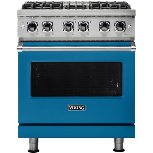 Viking - Professional 5 Series 4.7 Cu. Ft. Freestanding Dual Fuel LP Gas True Convection Range with Self-Cleaning - Alluvial blue