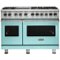 Viking - 5-Series Dual Fuel Self-Clean 48"W Sealed Burner Range - Bywater Blue-Front_Standard