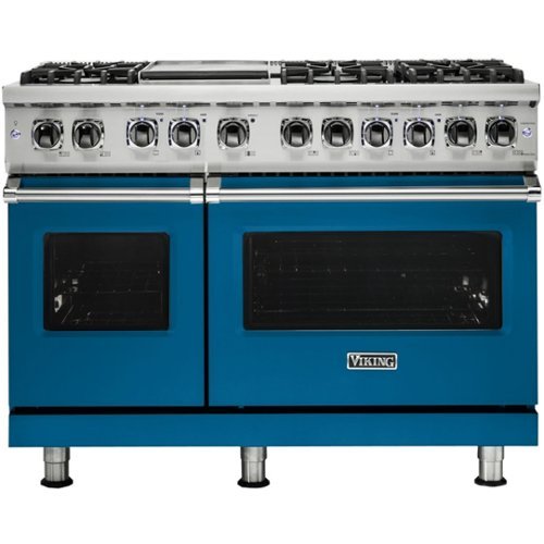 Viking - Professional 5 Series Freestanding Double Oven Dual Fuel True Convection Range with Self-Cleaning - Alluvial blue