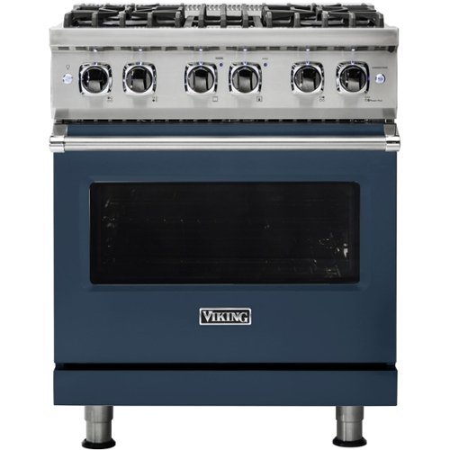 Viking - Professional 5 Series 4.7 Cu. Ft. Freestanding Dual Fuel True Convection Range with Self-Cleaning - Slate blue
