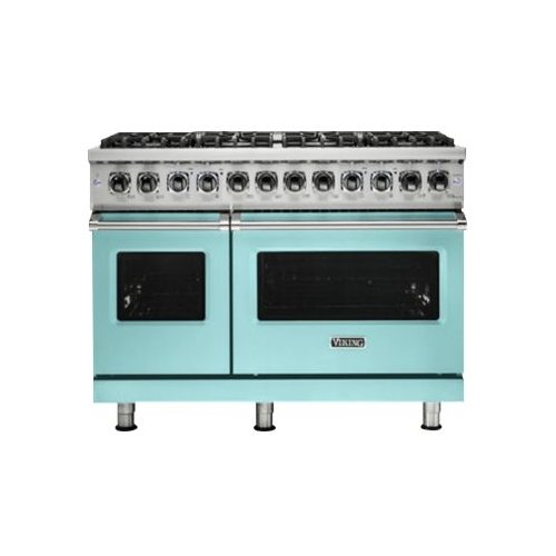 Viking - Professional 5 Series Freestanding Double Oven Dual Fuel Convection Range with Self-Cleaning - Bywater blue