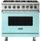 Viking - 5-Series 5.6 Cu. Ft. Self-Cleaning Freestanding Dual Fuel Convection Range - Bywater Blue-Front_Standard