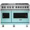 Viking - 5-Series Dual Fuel Self-Clean 48"W Sealed Burner Range - Bywater Blue-Front_Standard