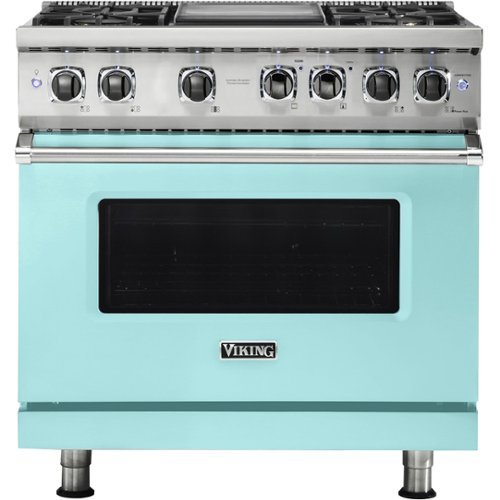 Viking - Professional 5 Series 5.6 Cu. Ft. Freestanding Dual Fuel True Convection Range with Self-Cleaning - Bywater blue