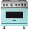 Viking - 5-Series 5.6 Cu. Ft. Self-Cleaning Freestanding Dual Fuel Convection Range - Bywater Blue-Front_Standard