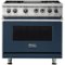 Viking - 5-Series 5.6 Cu. Ft. Self-Cleaning Freestanding Dual Fuel Convection Range - Slate Blue-Front_Standard