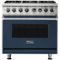 Viking - 5-Series 5.6 Cu. Ft. Self-Cleaning Freestanding Dual Fuel Convection Range - Slate Blue-Front_Standard