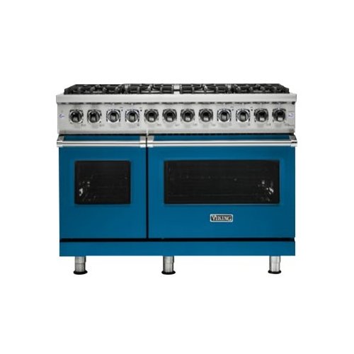 

Viking - Professional 5 Series 7.3 Cu. Ft. Freestanding Double Oven Dual Fuel LP Gas Convection Range with Self-Cleaning - Alluvial blue