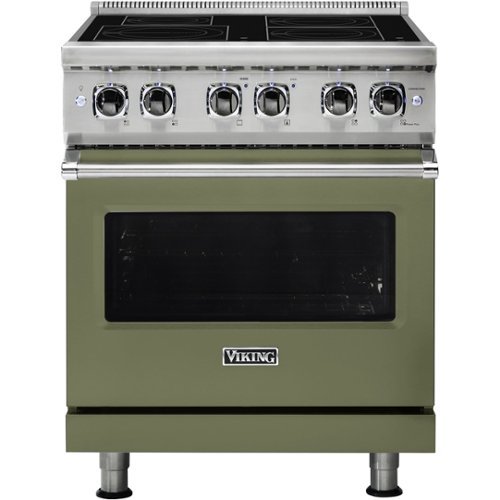 Viking - Professional 5 Series 4.7 Cu. Ft. Freestanding Electric Induction True Convection Range with Self-Cleaning - Cypress green-Front_Standard 